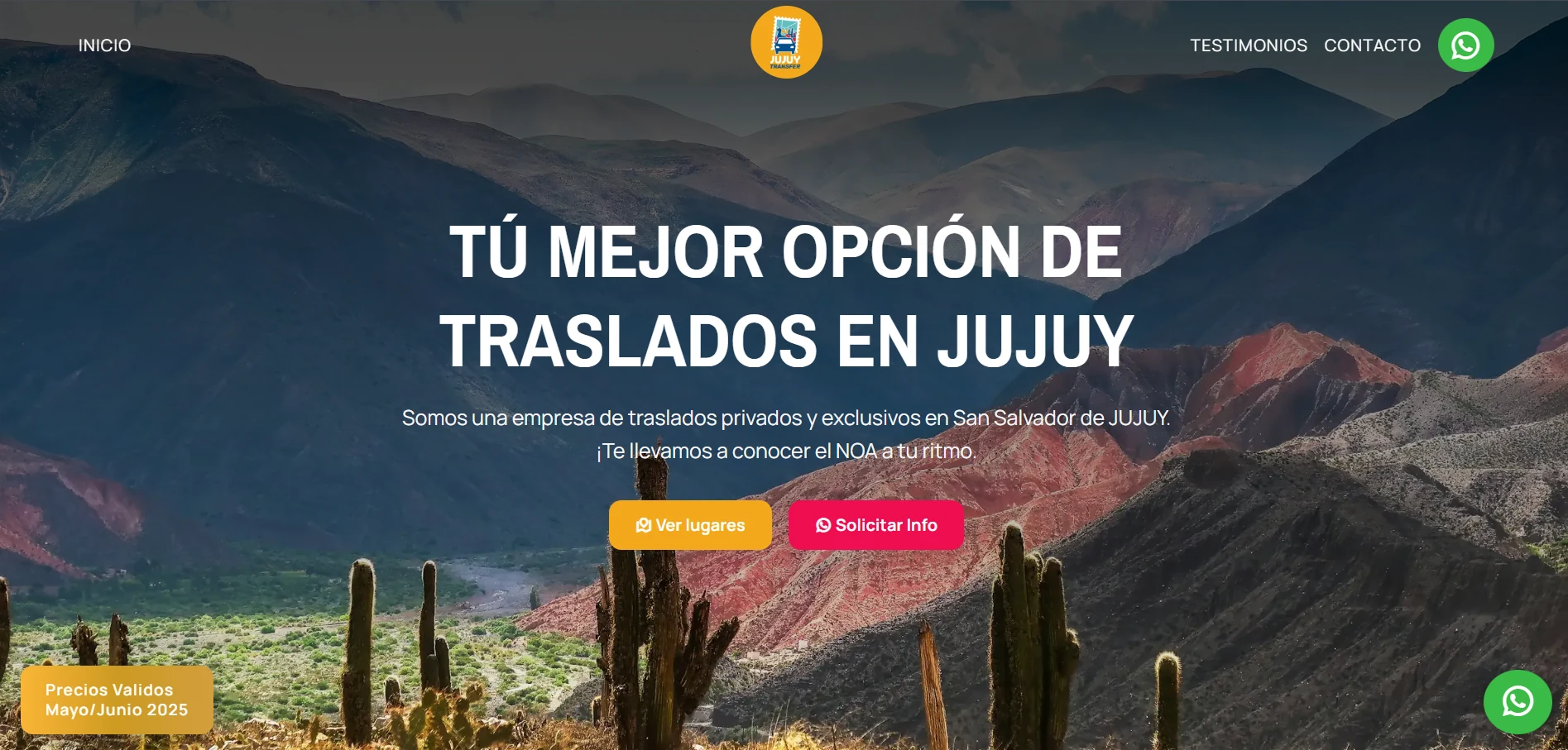 Transfer Jujuy - Landing Page SEO