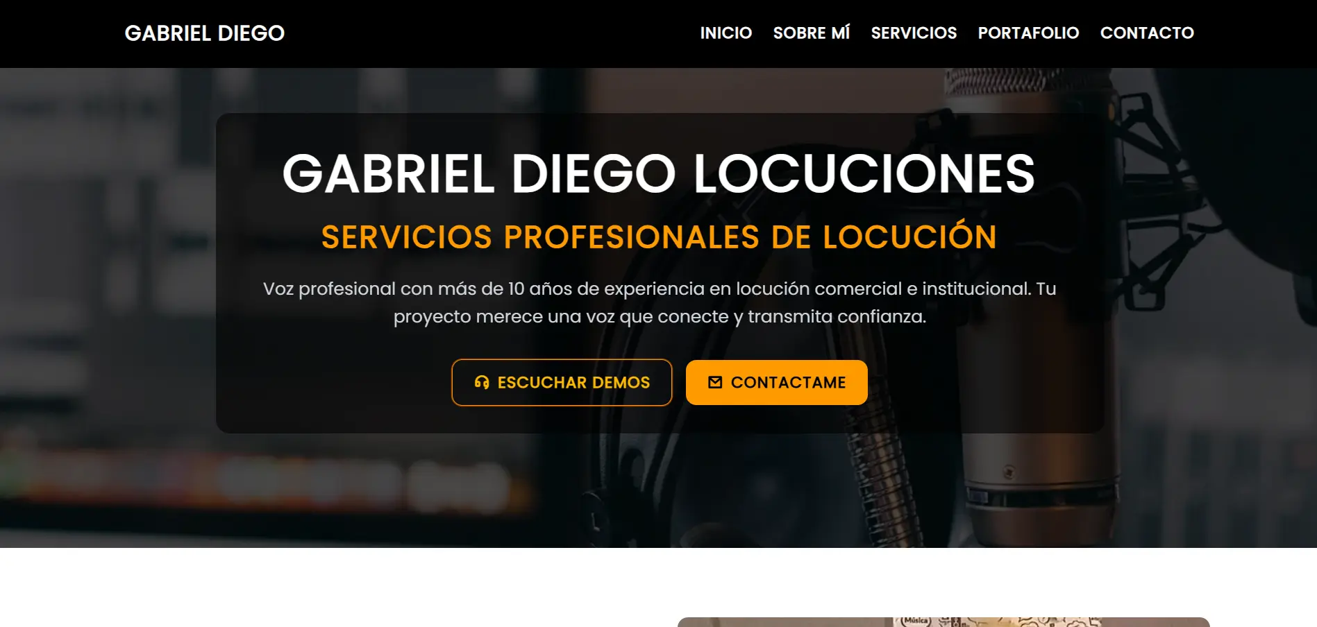 Locutor - Landing y portafolio